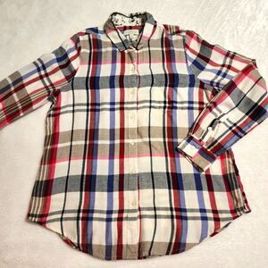 Lucky Brand Women's Long Sleeve Button Front Plaid Flannel Shirt Size Medium